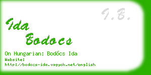 ida bodocs business card