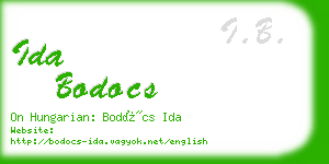 ida bodocs business card